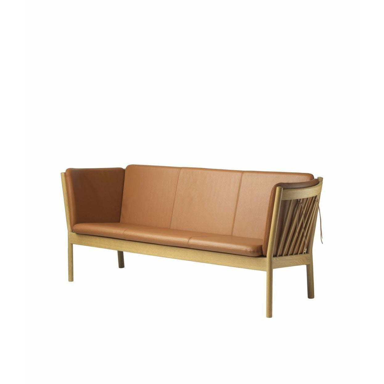 FDB Møbler J149 Dreisitzer -Sofa, Natural/Cognac