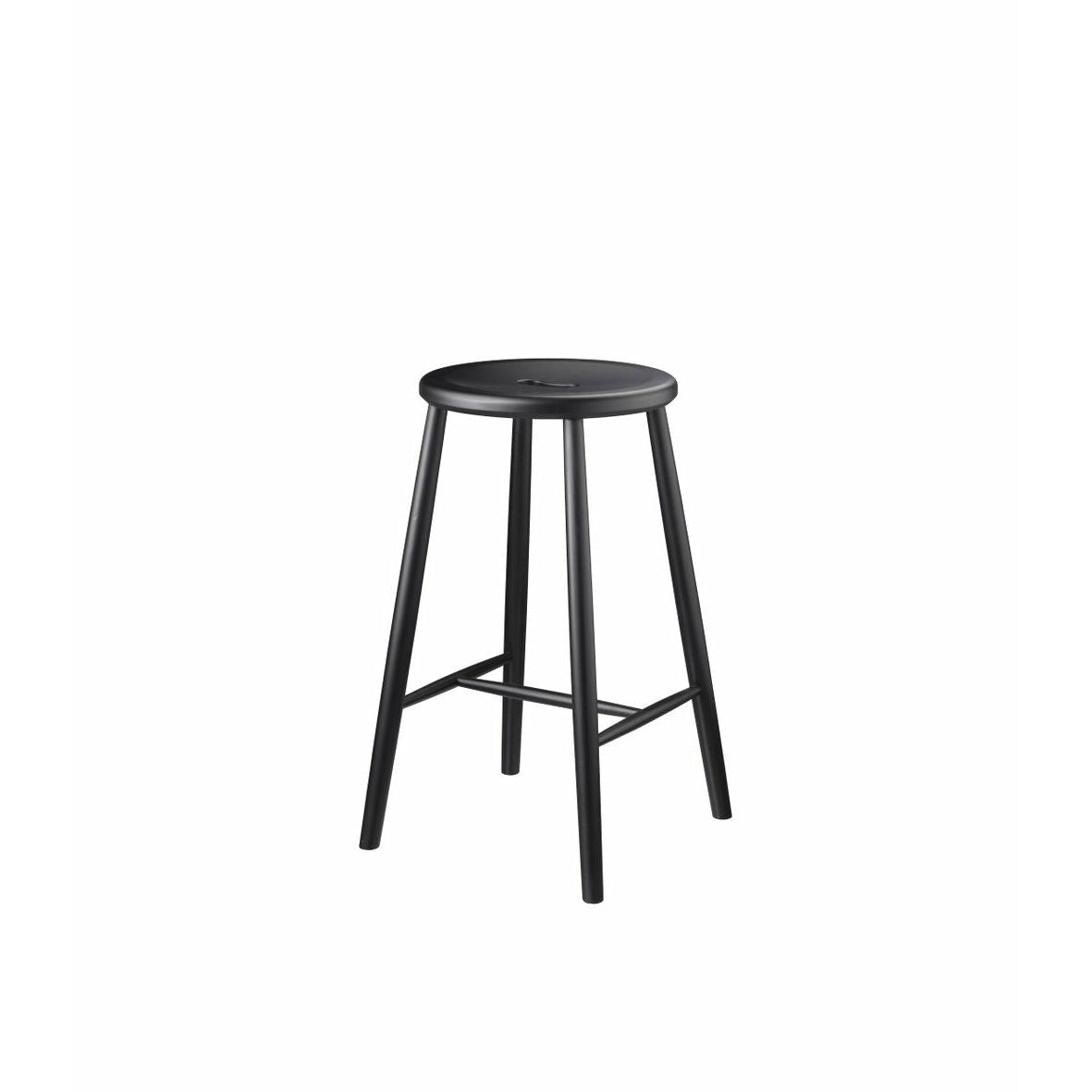 Fdb Møbler J27 C Bar Stool Beech, Black