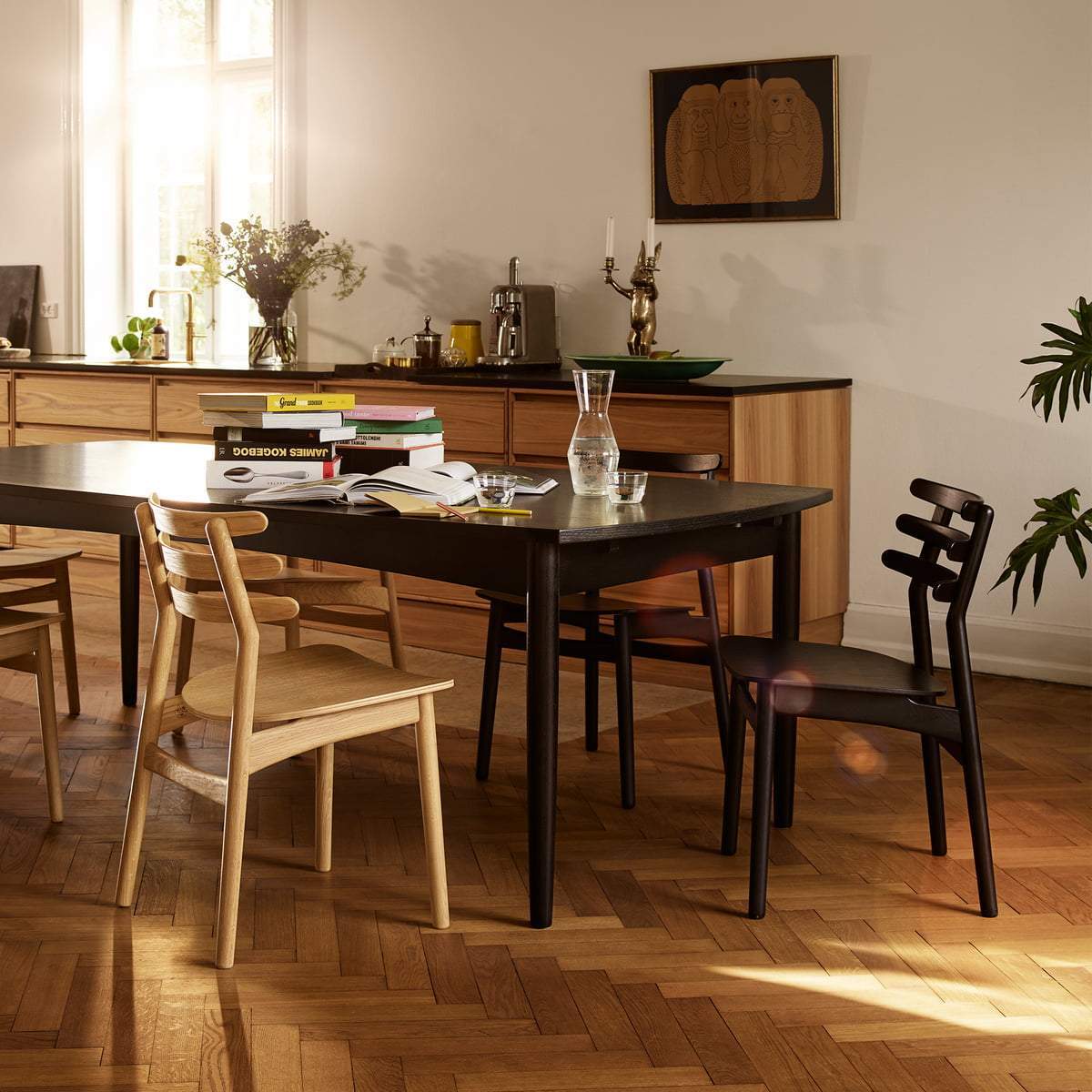 FDB Møbler J48 Silla de mesa de comedor, roble, natural