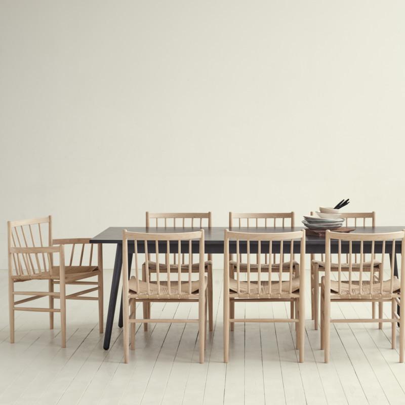 FDB Møbler J80 Silla de comedor, roble, mimbre natural