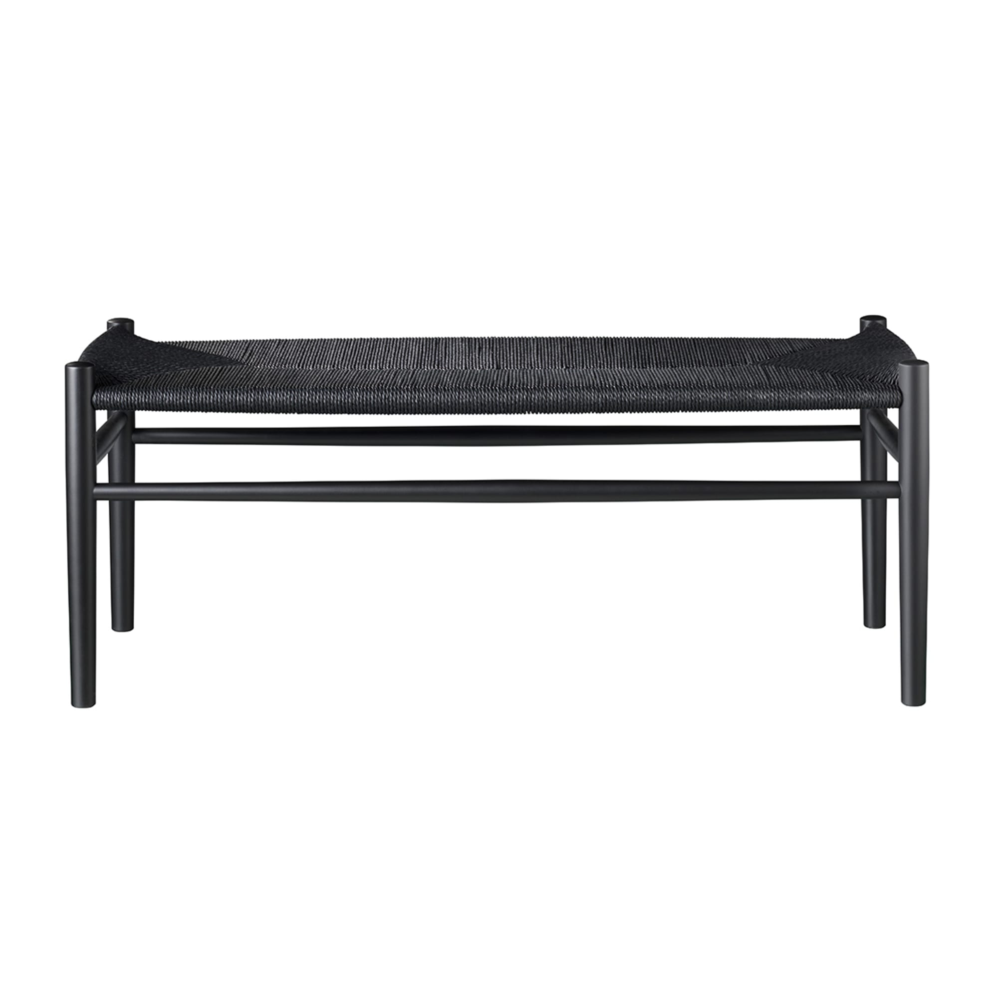 Fdb Møbler J83 B Bækmark Bench, Black/Black Braid