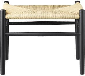 Fdb Møbler J83 Stool, Black Beech, Natural Mesh