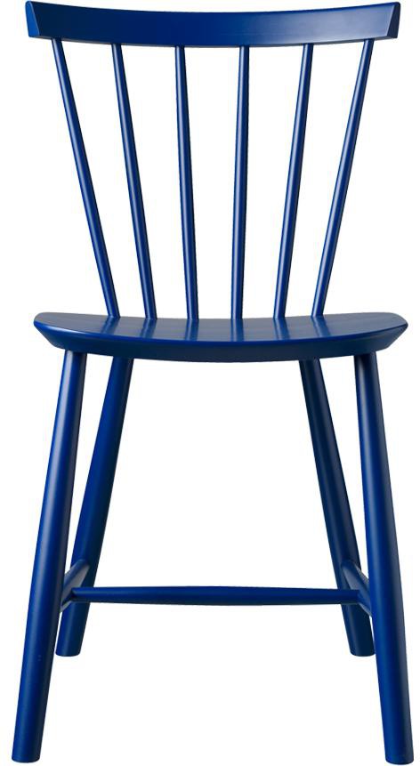 FDB Møbler Poul Volher J46 Essstuhl Buche, Dunkelblau, H 80 cm