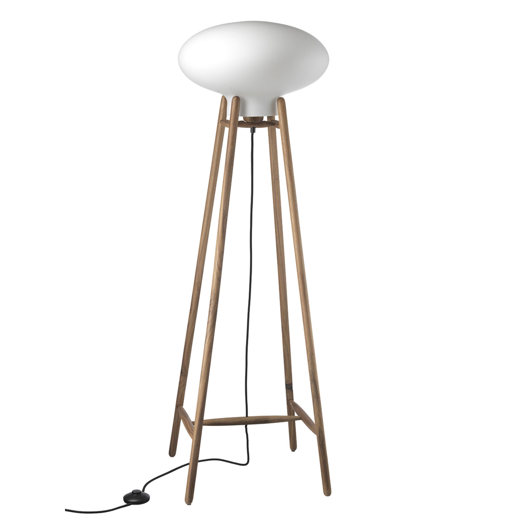 Fdb Møbler U5 Hiti Floor Lamp, Walnut/Opal Glass