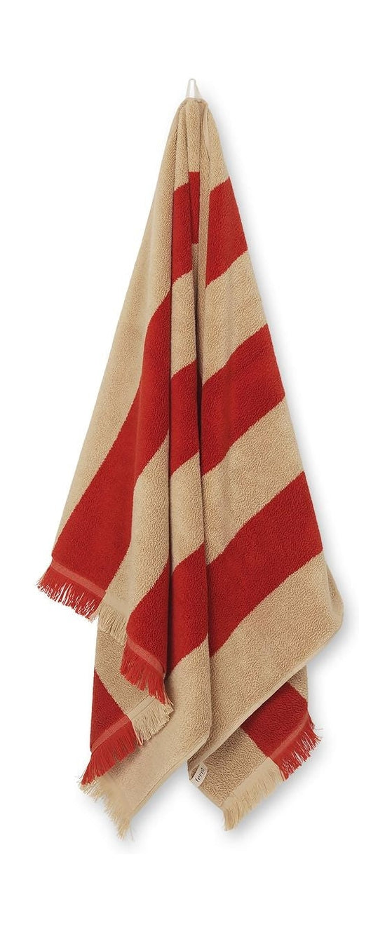 [product_category]-Ferm Living Alee Bath Towel 70x140 Cm, Light Camel/Red-Ferm Living-5704723285502-1104265584-FER-1
