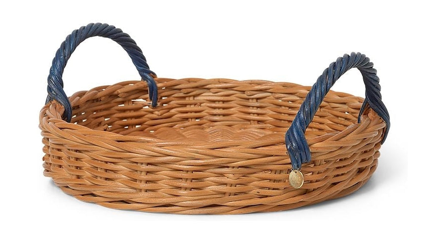 [product_category]-Ferm Living Blue Handle Rattan Tray, Natural/Blue-Ferm Living-5704723285045-1104265538-FER-1