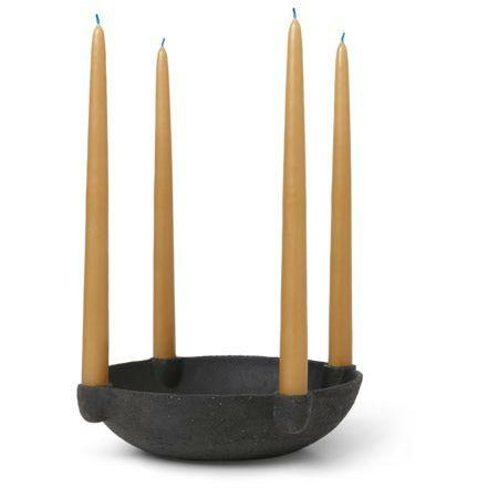 [product_category]-Ferm Living Bowl Candlestick Large, Dark Grey-Ferm Living-5704723271277-1104264161-FER-2