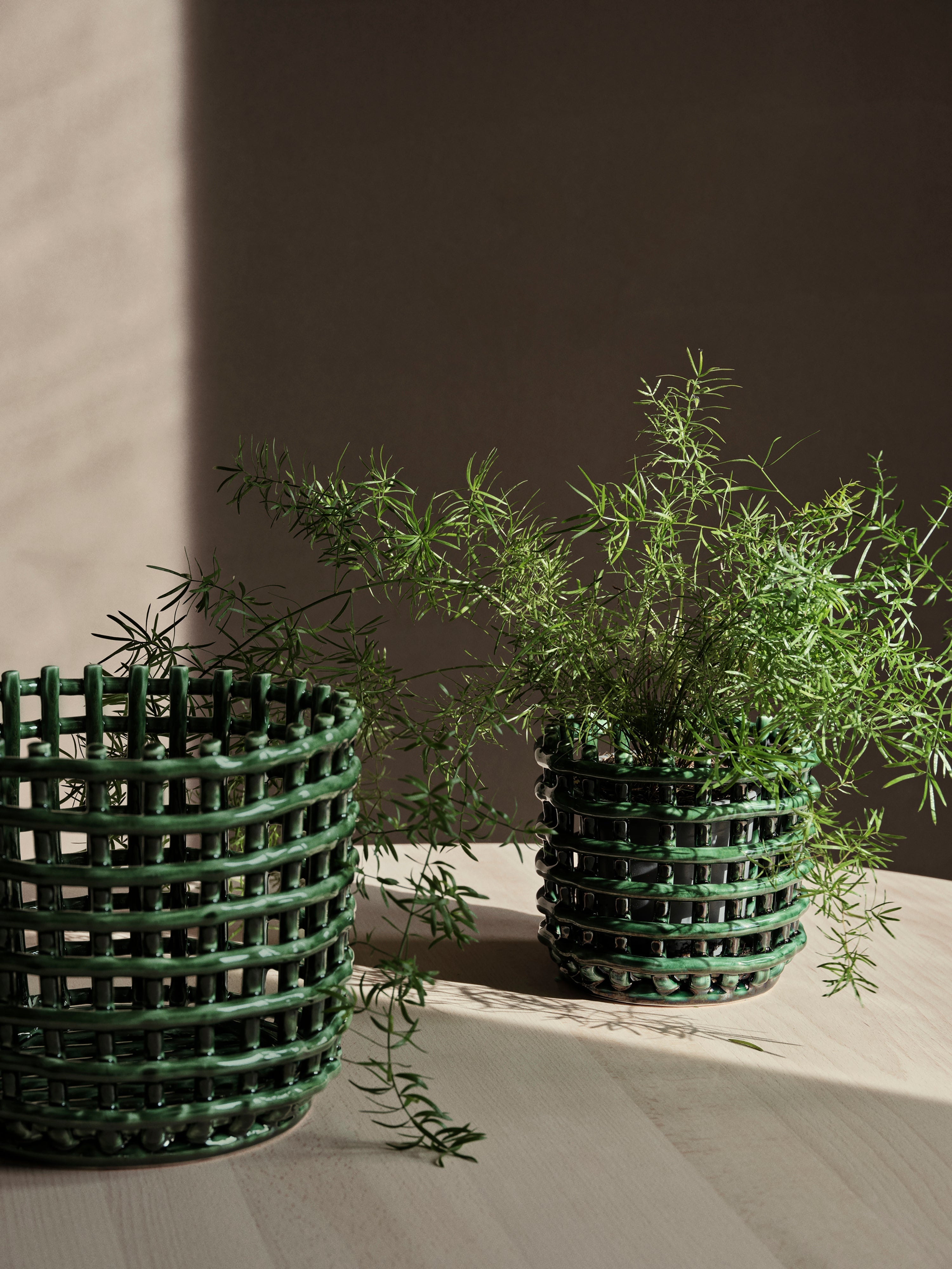 [product_category]-Ferm Living Ceramic Basket Large Emerald Green-Ferm Living-5704723319238-1104268938-FER-2