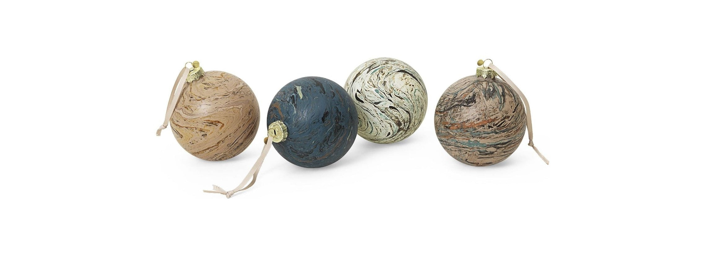 [product_category]-Ferm Living Christmas Marble Baubles Large, Set Of 4-Ferm Living-5704723301547-1104267188-FER-1