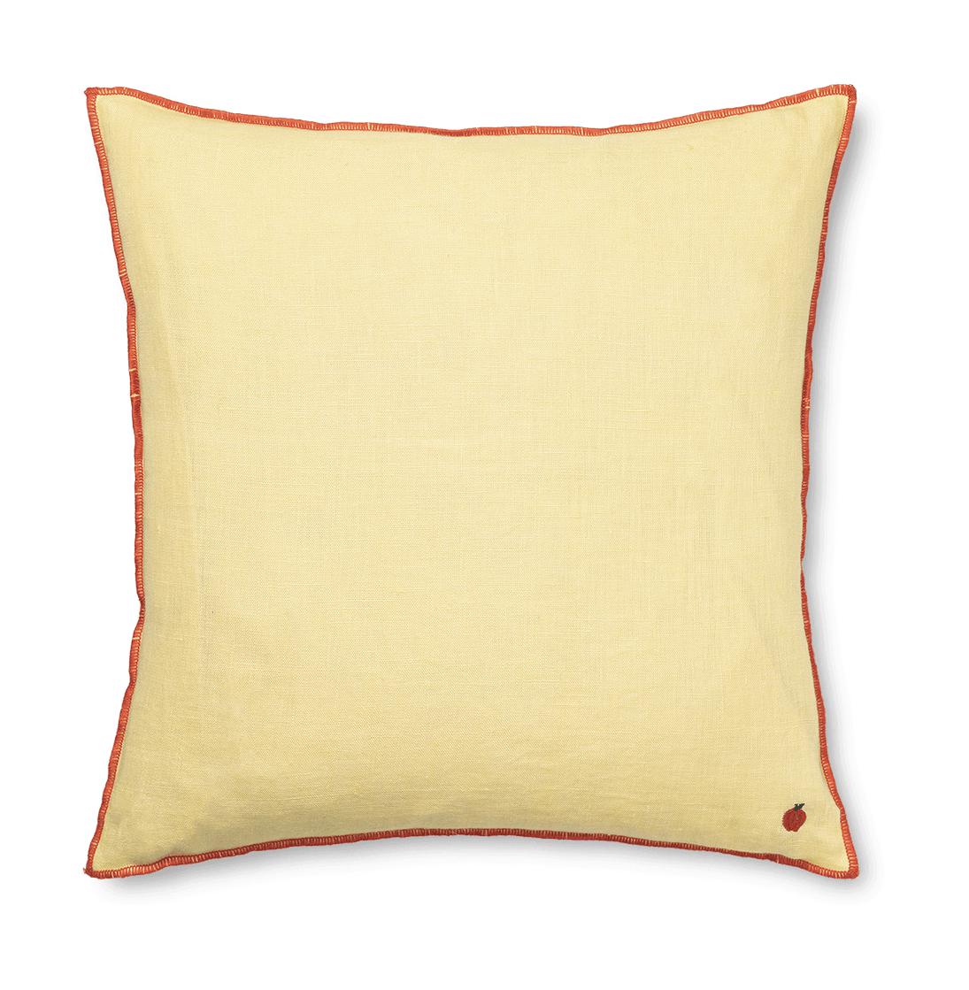 [product_category]-Ferm Living Contrast Linen Pillow, Lemon-Ferm Living-5704723294368-1104266470-FER-1