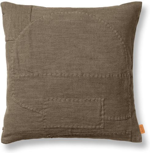 [product_category]-Ferm Living Darn Cushion, Dark Taupe-Ferm Living-5704723311973-1104268231-FER-1