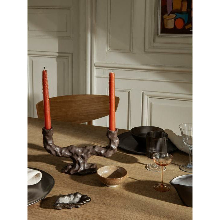 [product_category]-Ferm Living Ditto Candle Holder Double, Dark Brown-Ferm Living-5704723279211-1104264955-FER-2