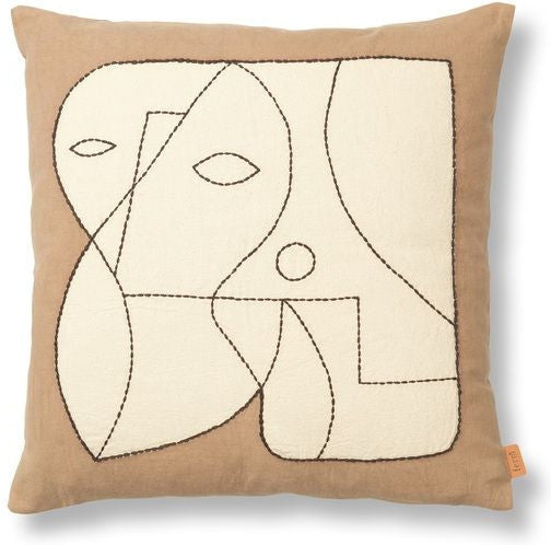 [product_category]-Ferm Living Figure Cushion, Dark Taupe/Off White-Ferm Living-5704723311935-1104268227-FER-1