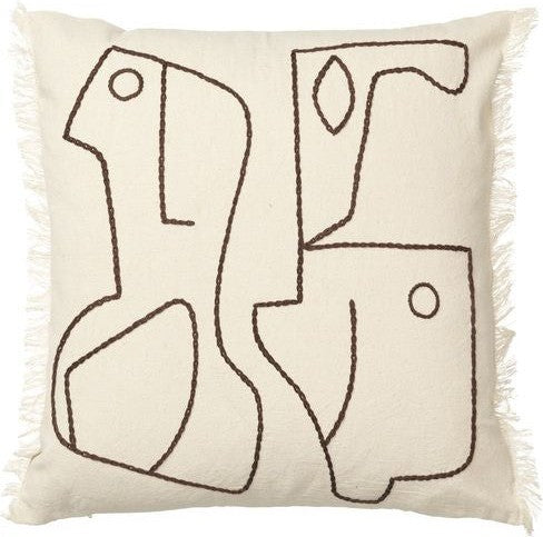 [product_category]-Ferm Living Figure Cushion, Off White/Coffee-Ferm Living-5704723311966-1104268230-FER-1