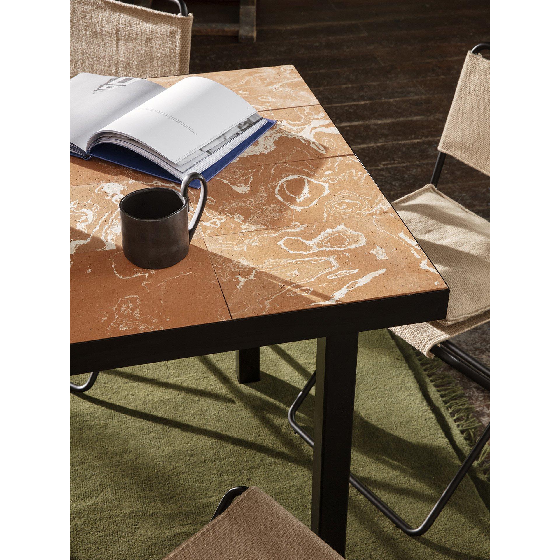 [product_category]-Ferm Living Flod Tiles Café Table, Terracotta/Black-Ferm Living-5704723270782-1104264112-FER-4