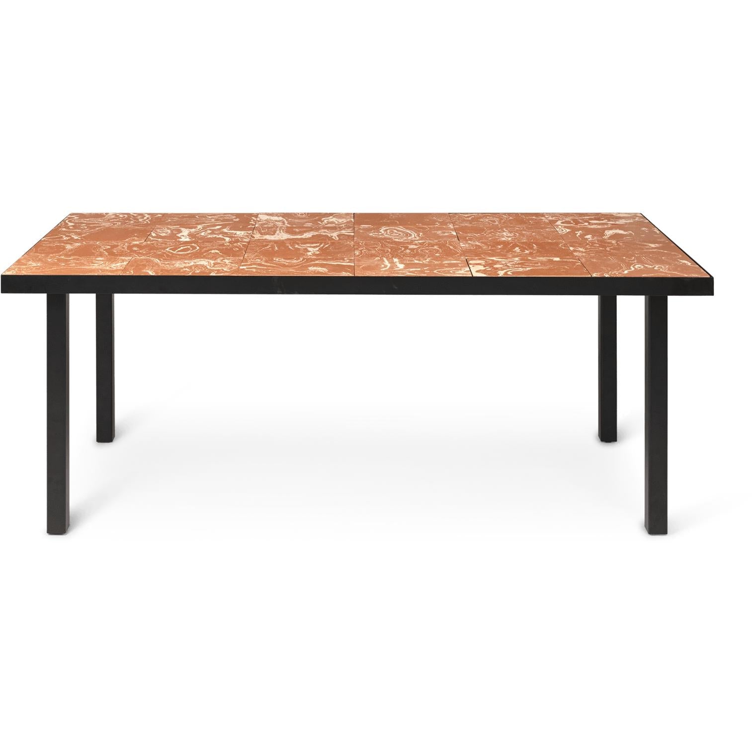 [product_category]-Ferm Living Flod Tiles Dining Table, Terracotta/Black-Ferm Living-5704723270768-1104264110-FER-1