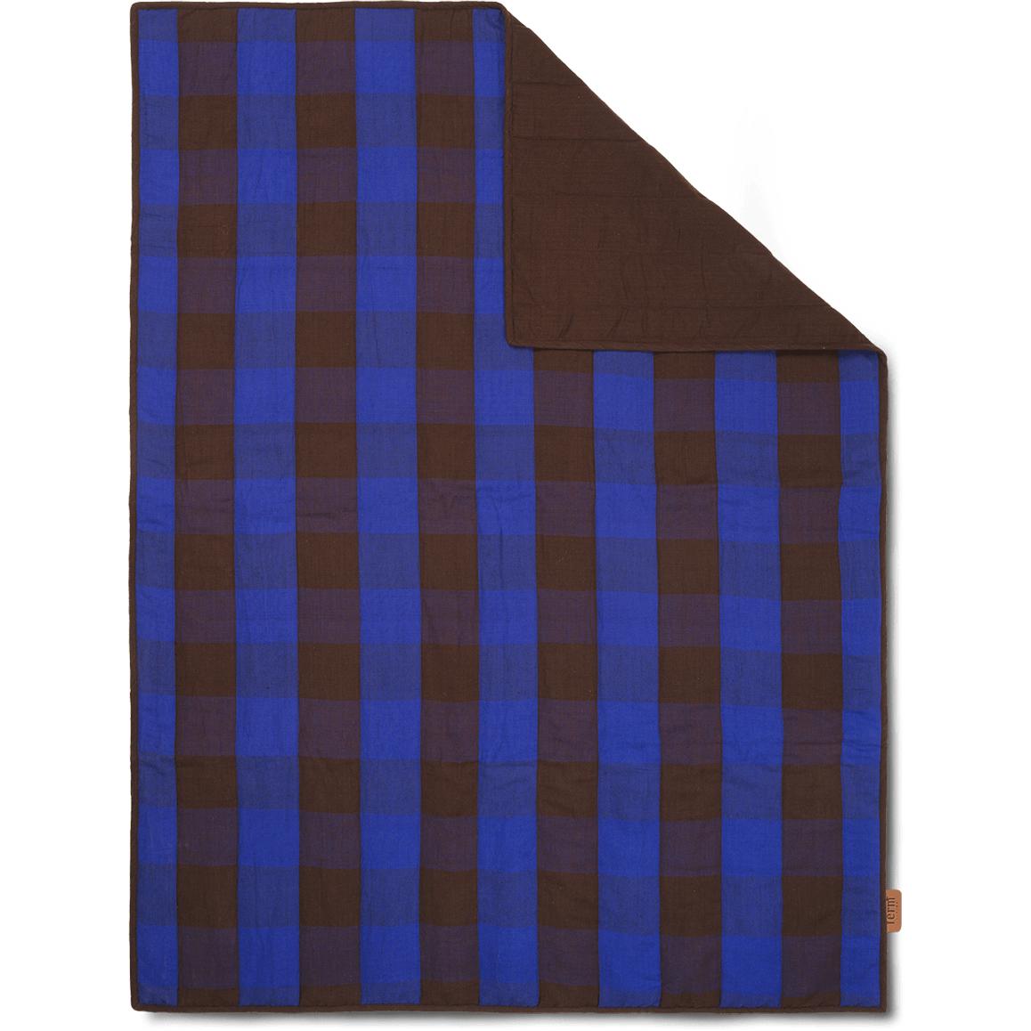 [product_category]-Ferm Living Grand Blanket, Chocolate/Bright Blue-Ferm Living-5704723272830-1104264317-FER-2