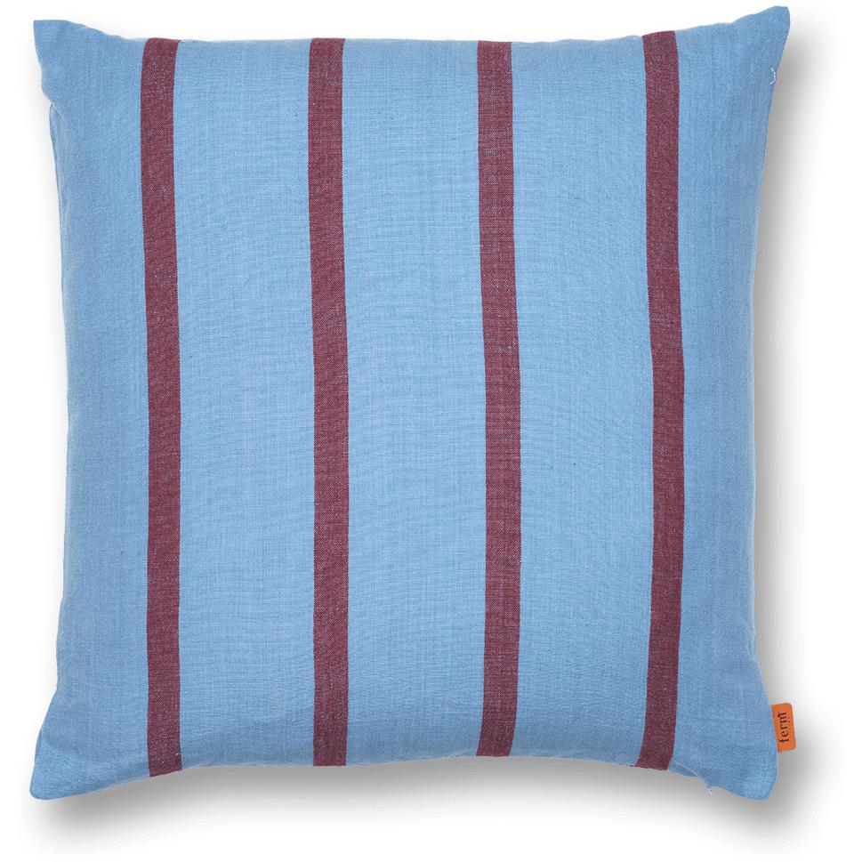 Ferm Living Grand Cushion, falmet blå/burgunder