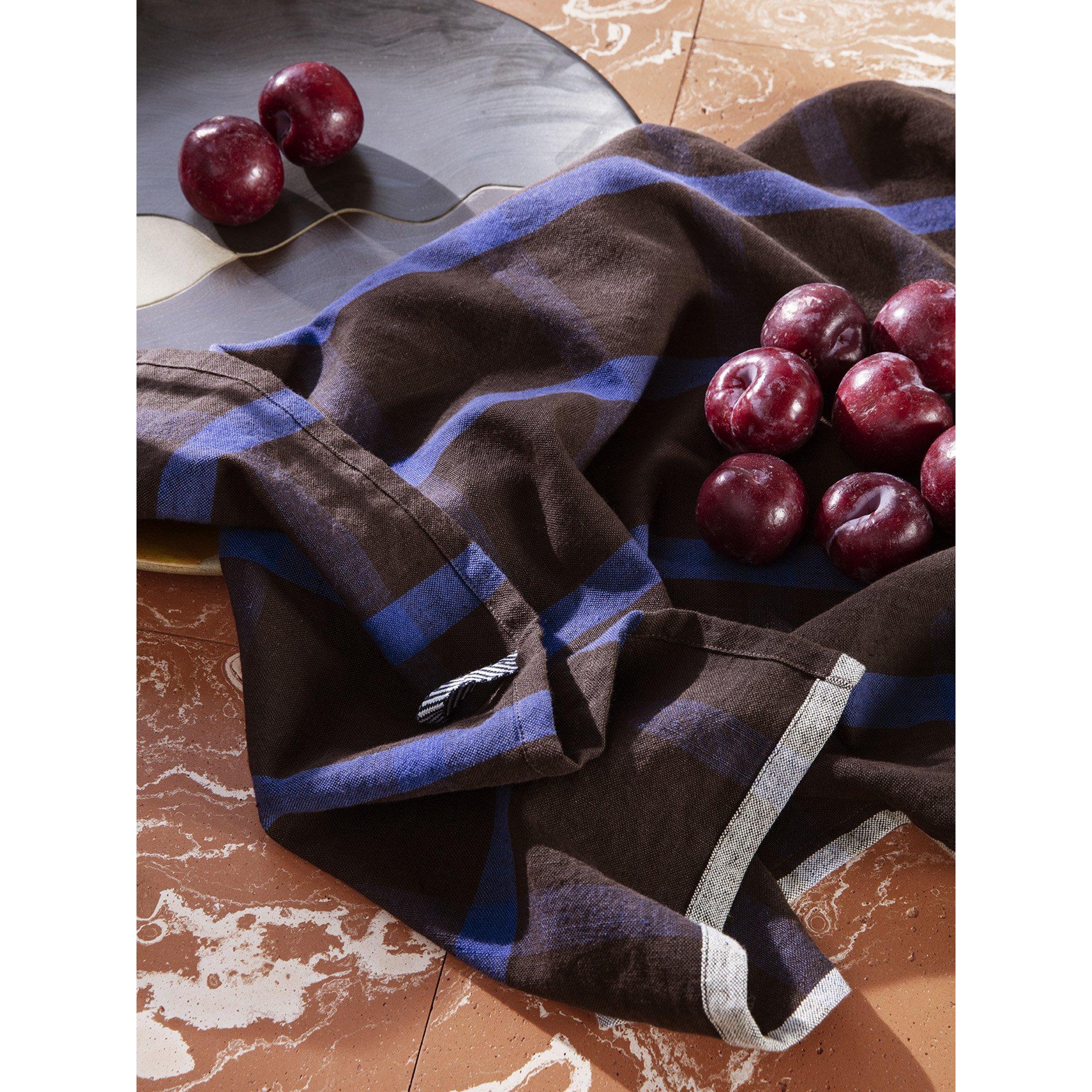 [product_category]-Ferm Living Hale Tea Towel, Chocolate/Bright Blue-Ferm Living-5704723271055-1104264139-FER-2