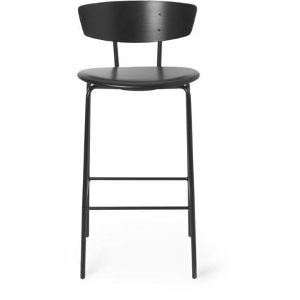 [product_category]-Ferm Living Herman Bar Chair Black Leather, Flat-Ferm Living-5704723024613-9615-FER-2