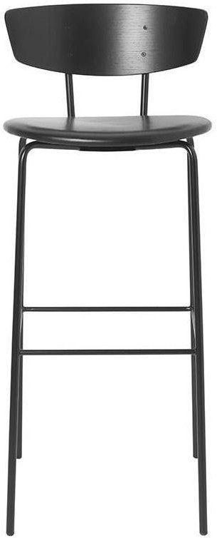 Ferm Living Herman Bar Chaule de cuero negro