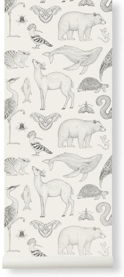 [product_category]-Ferm Living Katie Scott Wallpaper Animals, Off White-Ferm Living-5704723255826-1100821768-FER-1