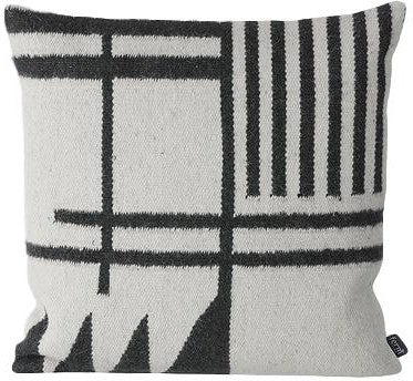 [product_category]-Ferm Living Kelim Cushion, Black Lines-Ferm Living-5704723772217-7221-FER-1