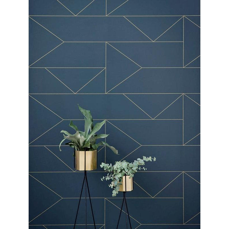 [product_category]-Ferm Living Lines Wallpaper, Dark Blue-Ferm Living-5704723003960-171-FER-2