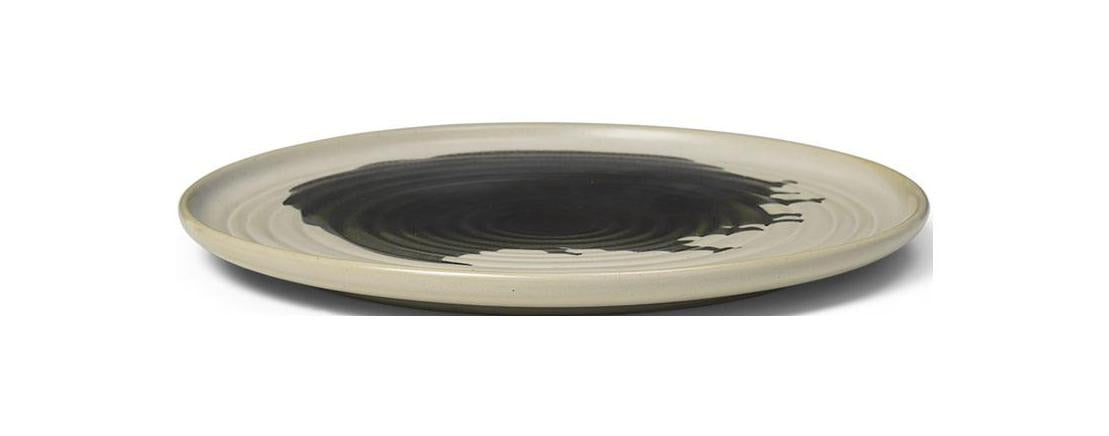 [product_category]-Ferm Living Omhu Plate Medium, Off White/Charcoal-Ferm Living-5704723282853-1104265319-FER-1