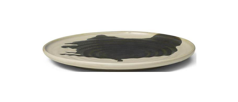 [product_category]-Ferm Living Omhu Plate Small, Off White/Charcoal-Ferm Living-5704723282860-1104265320-FER-1