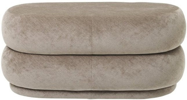 [product_category]-Ferm Living Pouf Oval Stool Fadet Velvet Beige 26, Medium-Ferm Living-5704723031116-100227671-FER-1