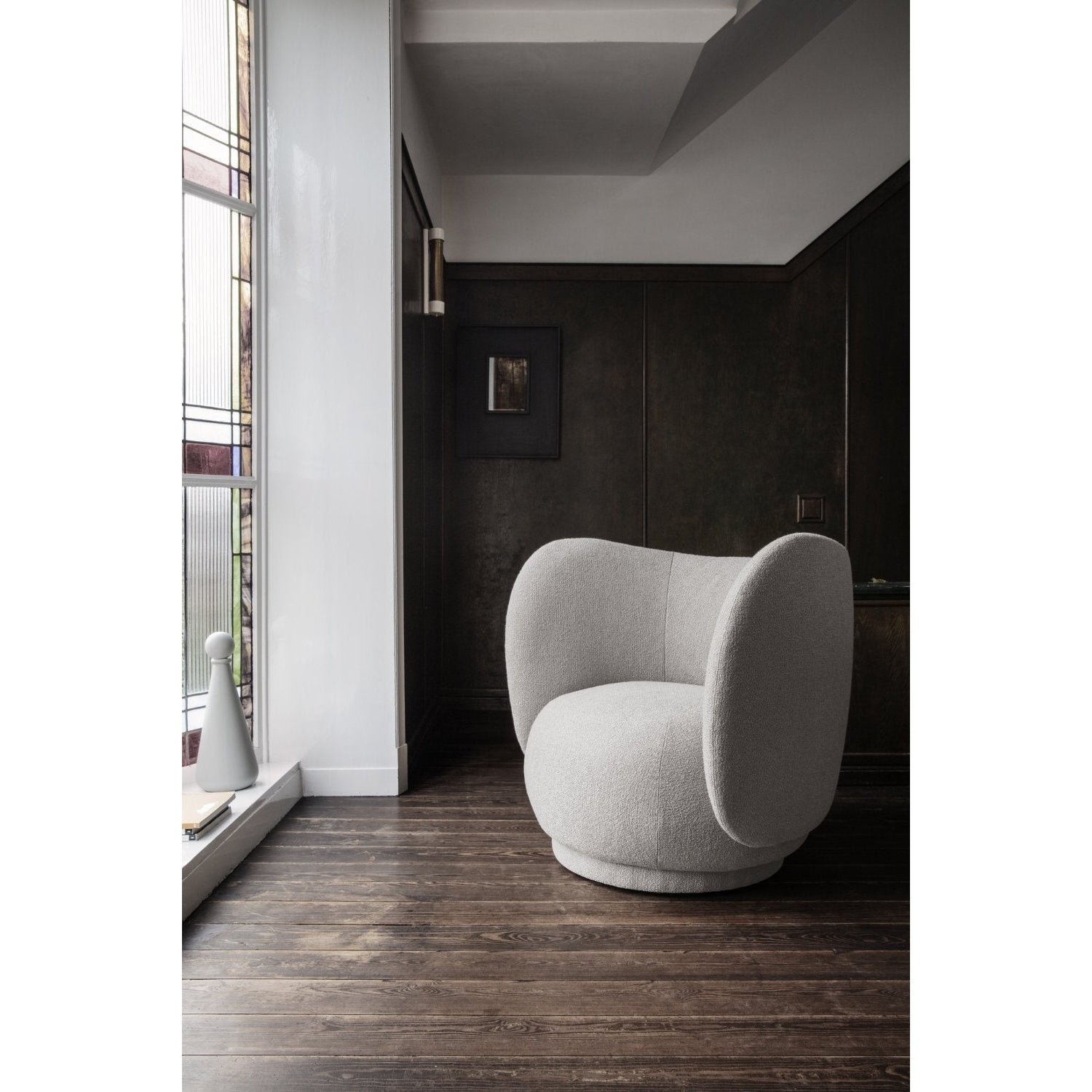 Ferm Living Rico Lounge Fauteuil Brossé, Blanc Cassé