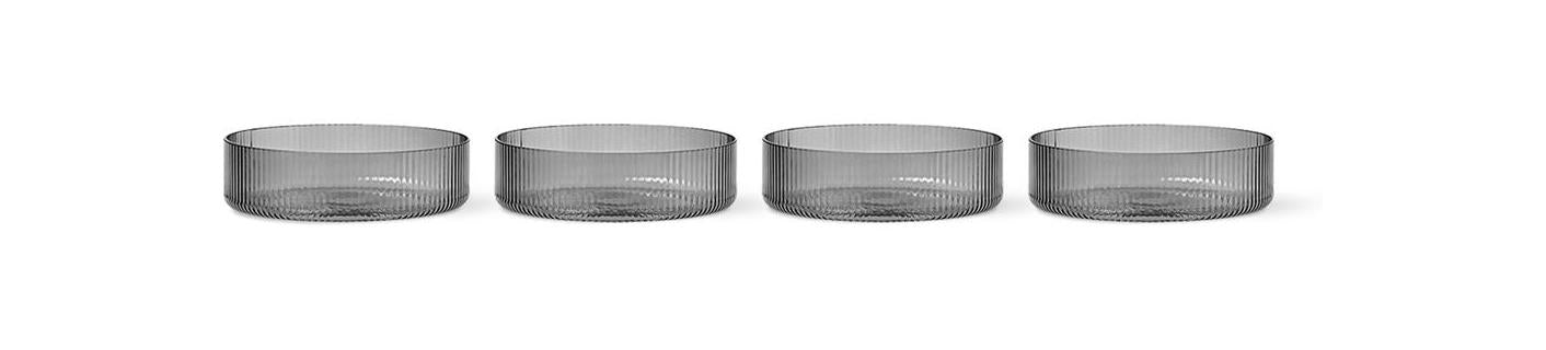 [product_category]-Ferm Living Ripple Serving Bowls 4 Set, Smoked Grey-Ferm Living-5704723293026-1104266336-FER-1