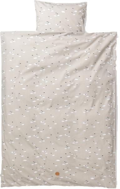 Ferm Living Swan Bed Linen Gray, Junior