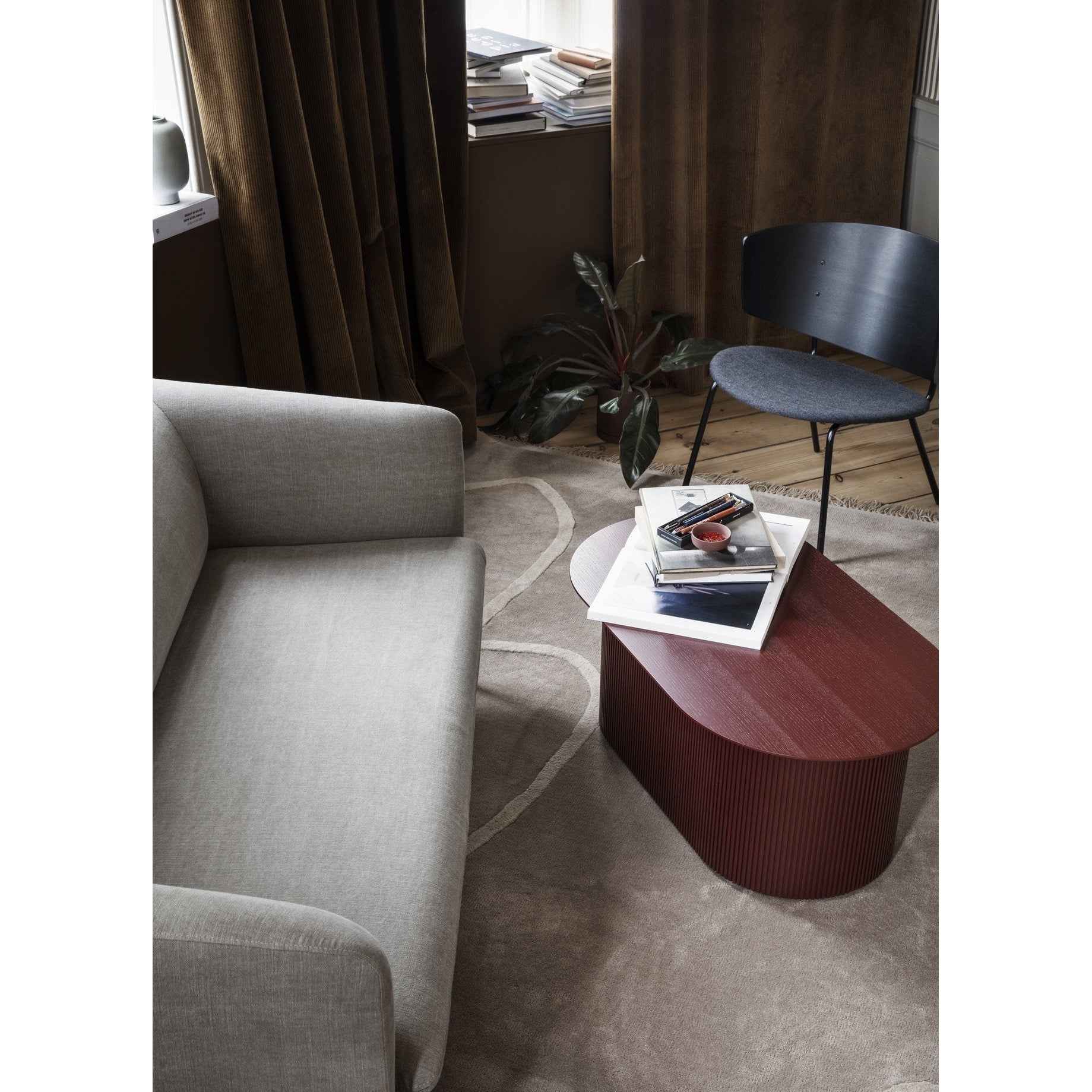 [product_category]-Ferm Living Turn Sofa 3 Cotton, Solid Dark Grey-Ferm Living-5704723017813-9564-FER-2