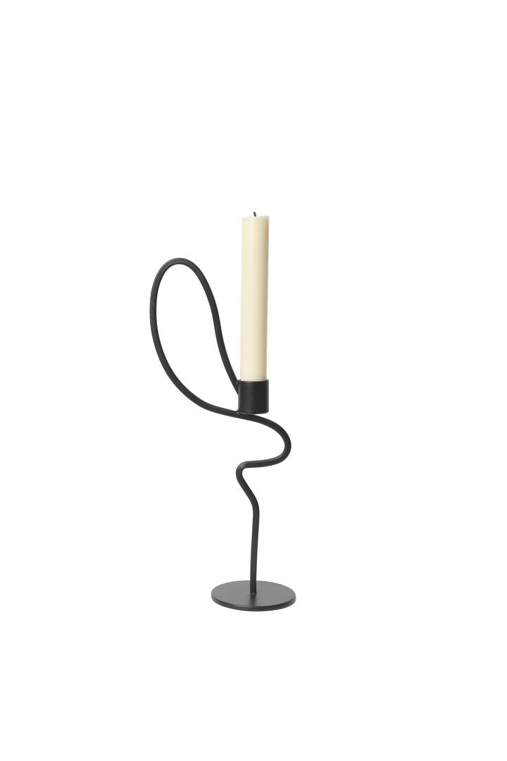 [product_category]-Ferm Living Valse Candle Holder, High, Black-Ferm Living-5704723311188-1104268152-FER-2