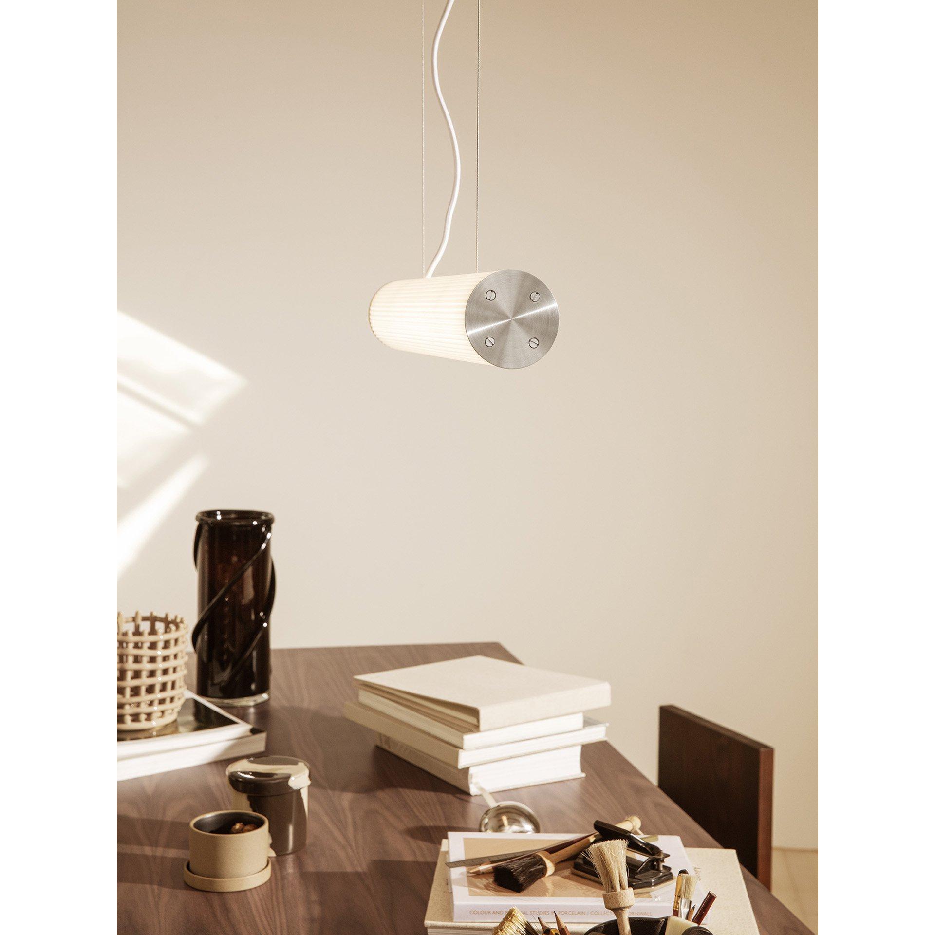 [product_category]-Ferm Living Vuelta Suspension Lamp Stainless Steel ø60 Cm, White-Ferm Living-5704723264781-1104263512-FER-5