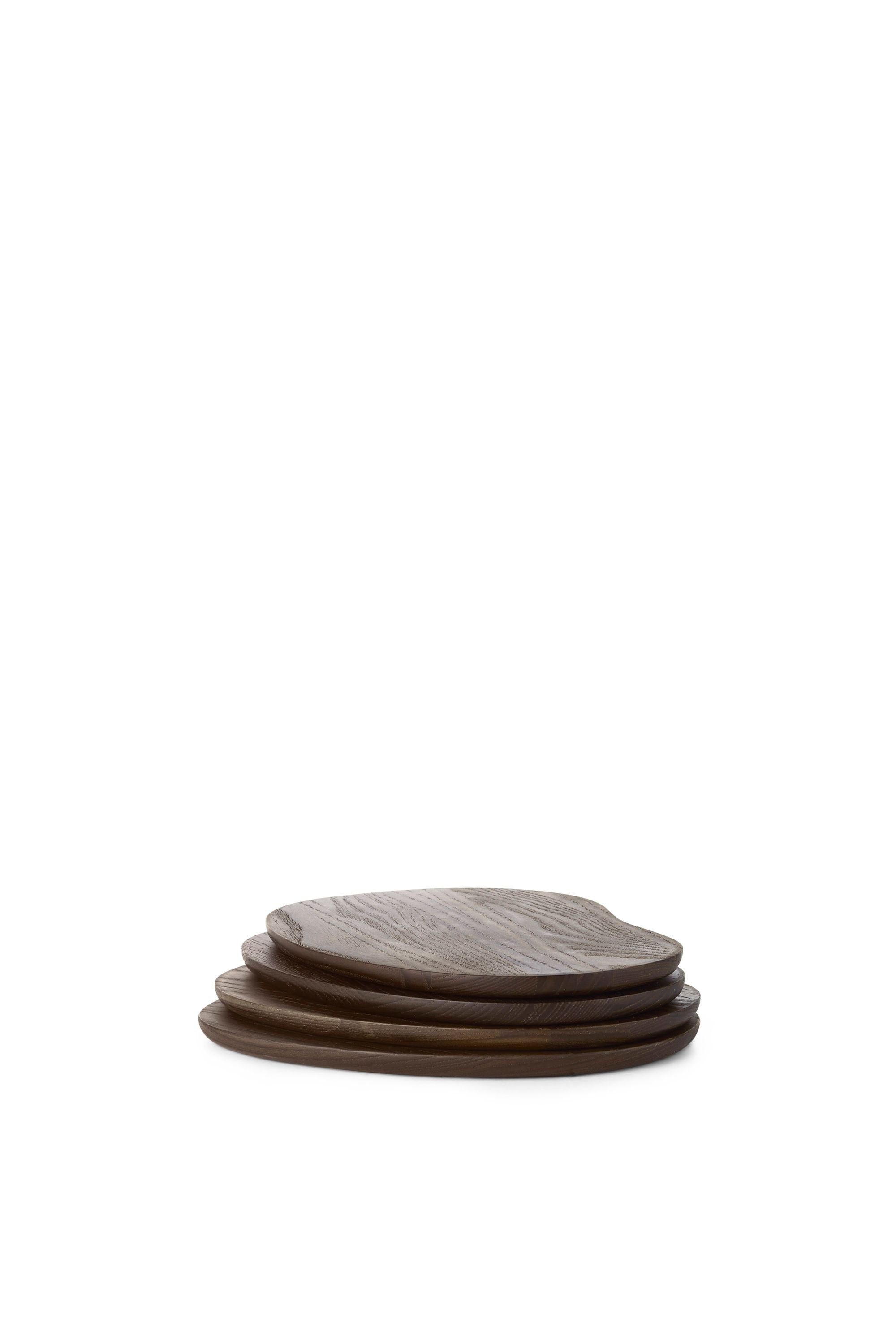 Ferm Living Cairn Butter Boards Set Of 4, Dark Brown