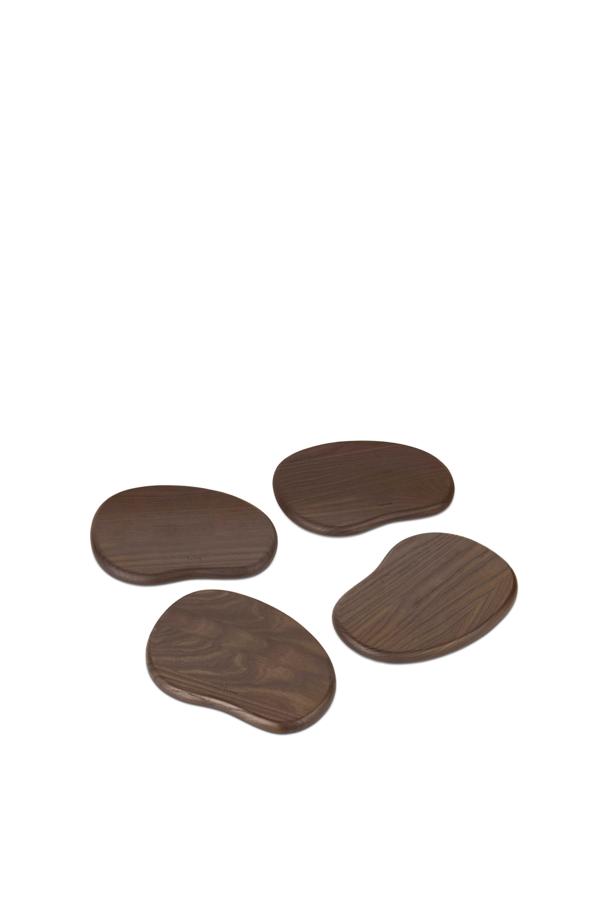 Ferm Living Cairn Butter Boards Set Of 4, Dark Brown