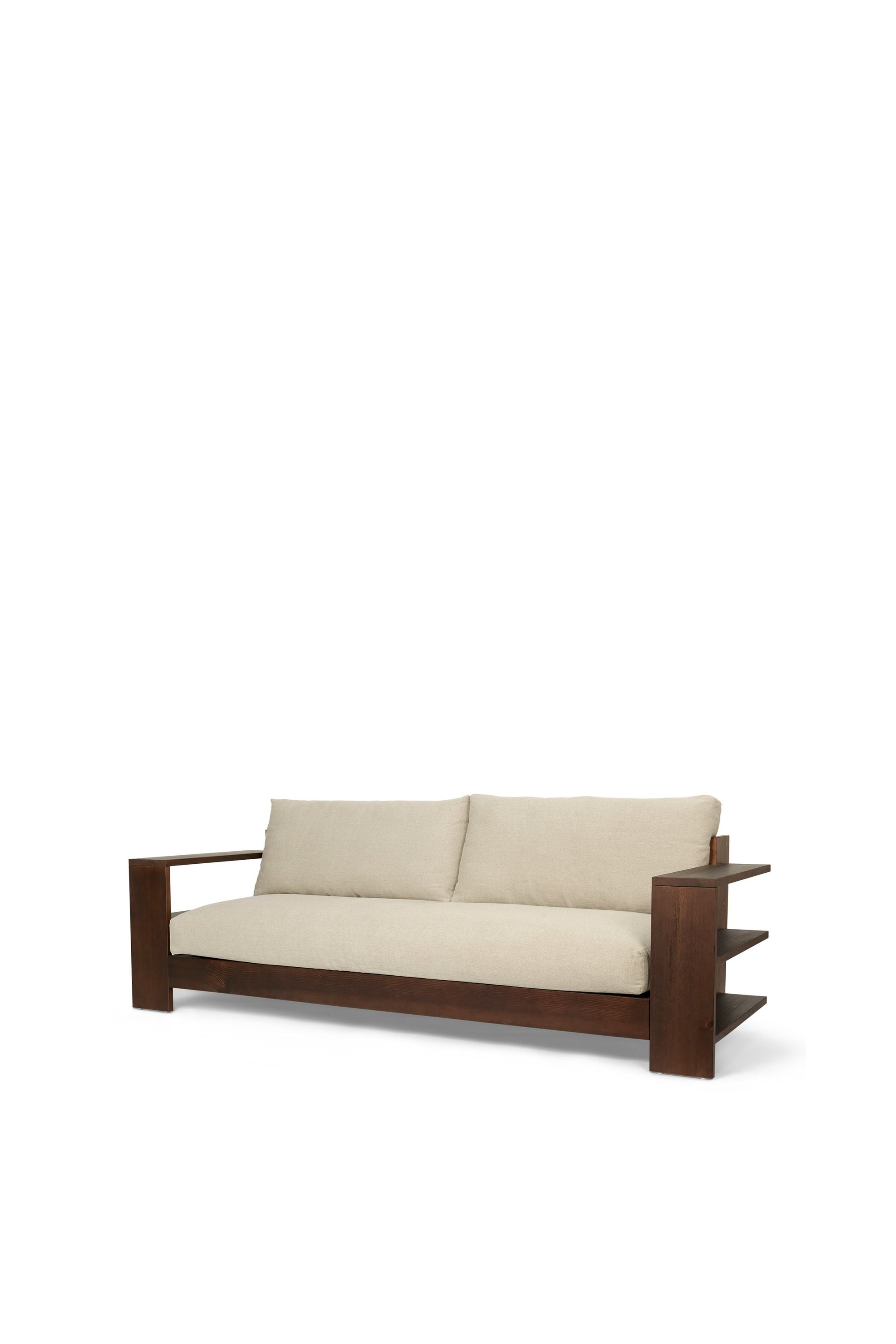 Ferm Living Edre Sofa Classic Linen, manchado oscuro/natural