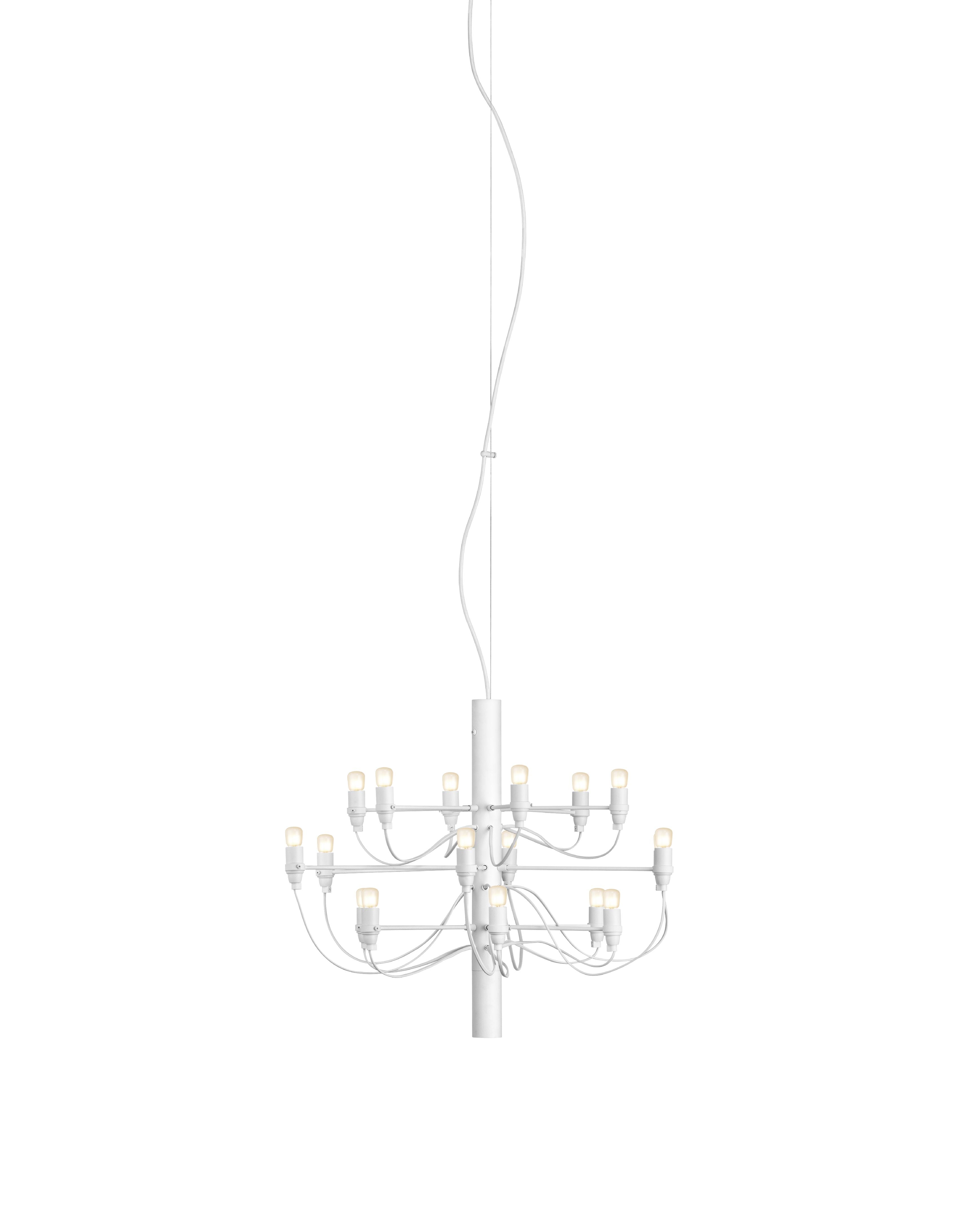 FLOS 2097/18 Chandelier frostade glödlampor, matt vit