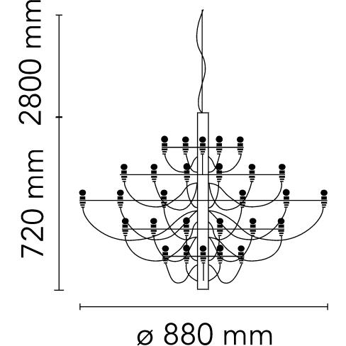 [product_category]-Flos 2097/30 Frosted Chandelier, Black Matt-Flos-8059607000007-A1401031-FLO-6