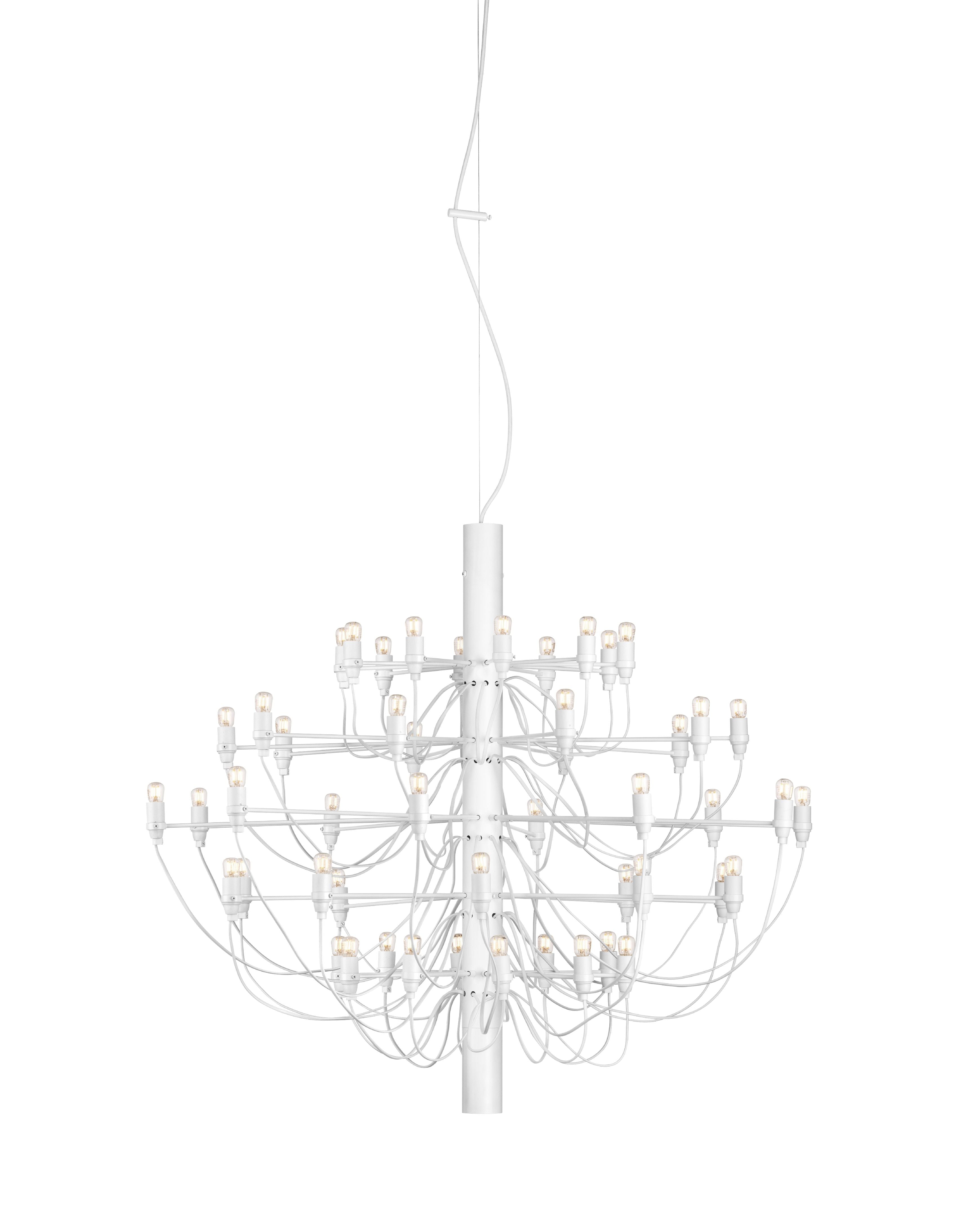 Flos 2097/50 Chandelier Clear Bulbs, Matte White