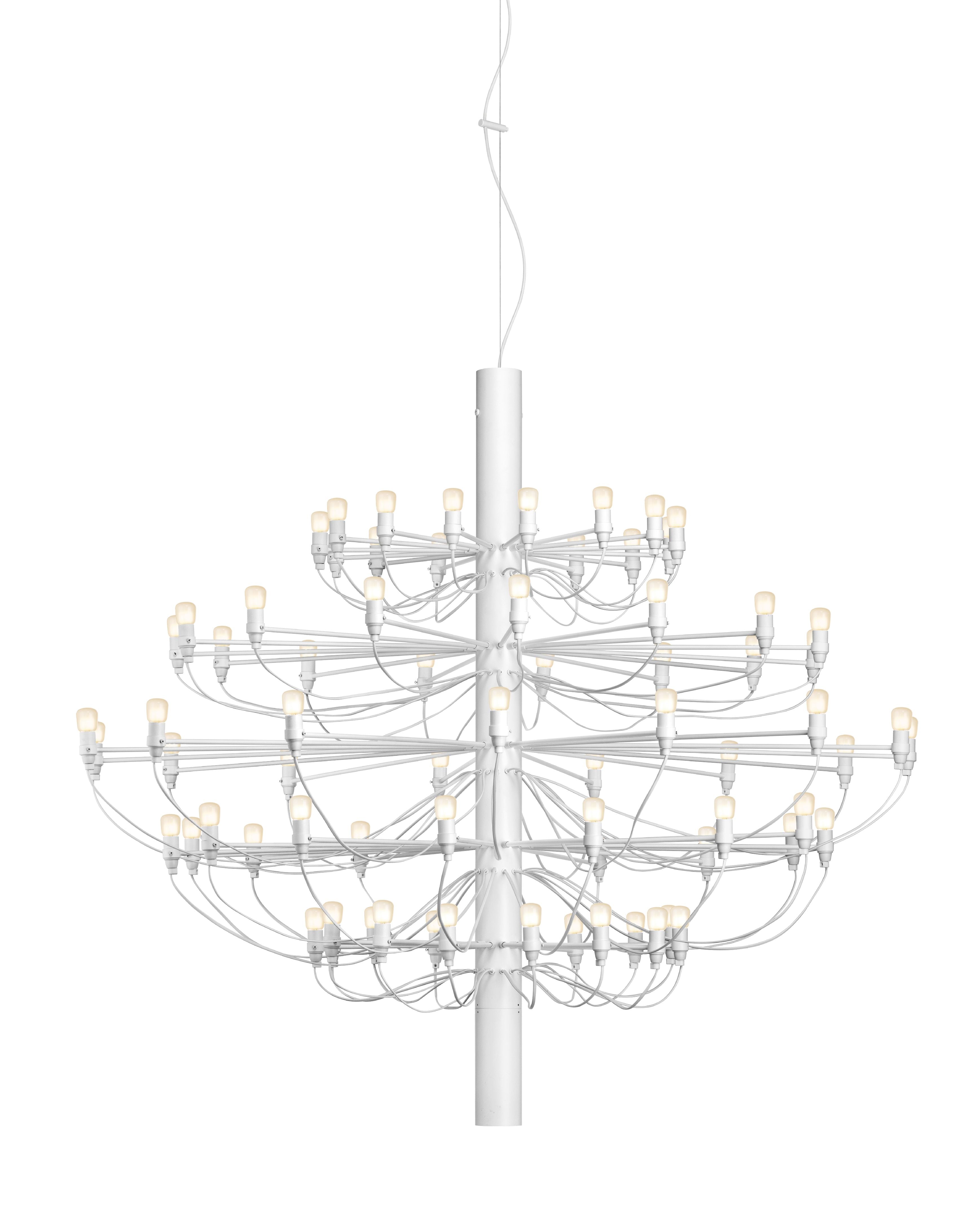 FLOS 2097/75 Kronleuchter gefrostete Lampen, matt weiß