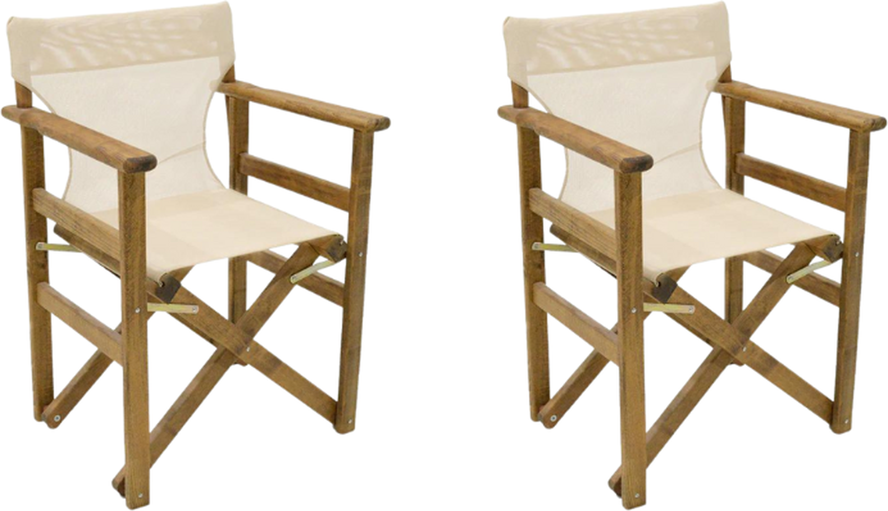 Folding Garden Armchair SPACE Walnut Ecru 61x51x86cm Set 2 pcs.