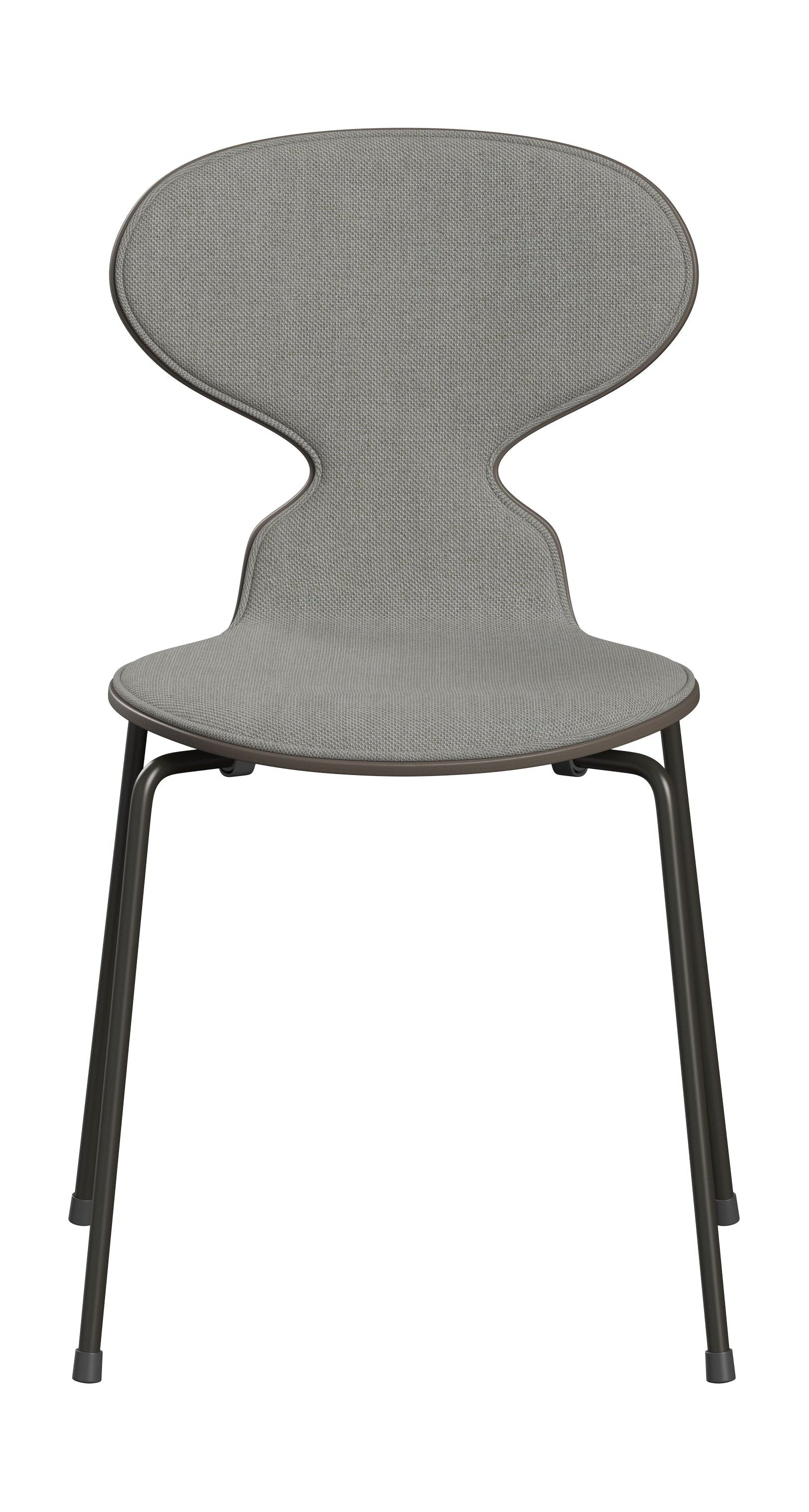[product_category]-Fritz Hansen 3101 Ant Chair Front Upholstered, Shell: Colored Veneer Deep Clay, Upholstery: Sunniva Textile Sand/Light Grey, Base: Steel/Chrome-Fritz Hansen-3101-DeepClay-Sunniva-Sand-Light-Grey-Chrome-FRI-1