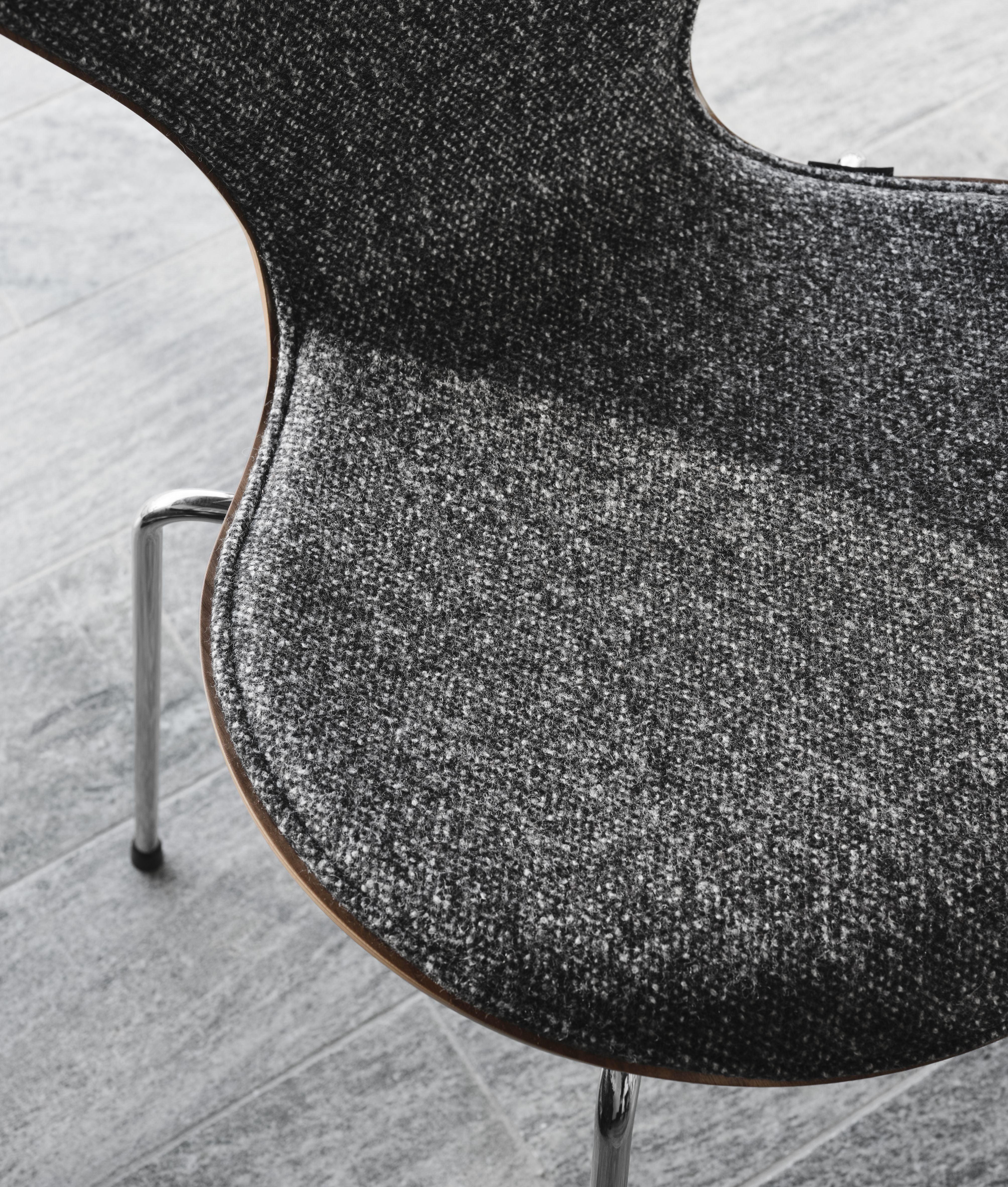 [product_category]-Fritz Hansen 3107 Chair, Front Upholstery With Vanir Fabric Anniversary Collection-Fritz Hansen-3107-Anniversary-Vanir-Granite-Brown-FRI-3