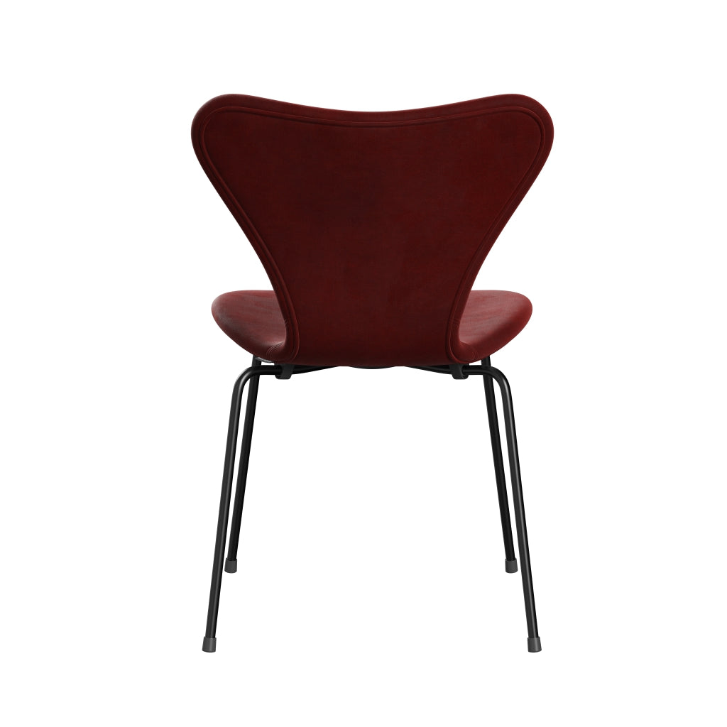 [product_category]-Fritz Hansen 3107 Chair Full Upholstery, Black/Belfast Velvet Autumn Red-Fritz Hansen-3107FU-BEL255-DRBL-FRI-4