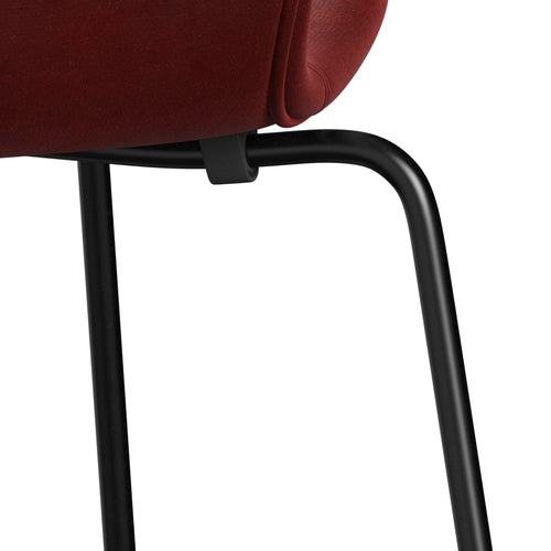 [product_category]-Fritz Hansen 3107 Chair Full Upholstery, Black/Belfast Velvet Autumn Red-Fritz Hansen-3107FU-BEL255-DRBL-FRI-7