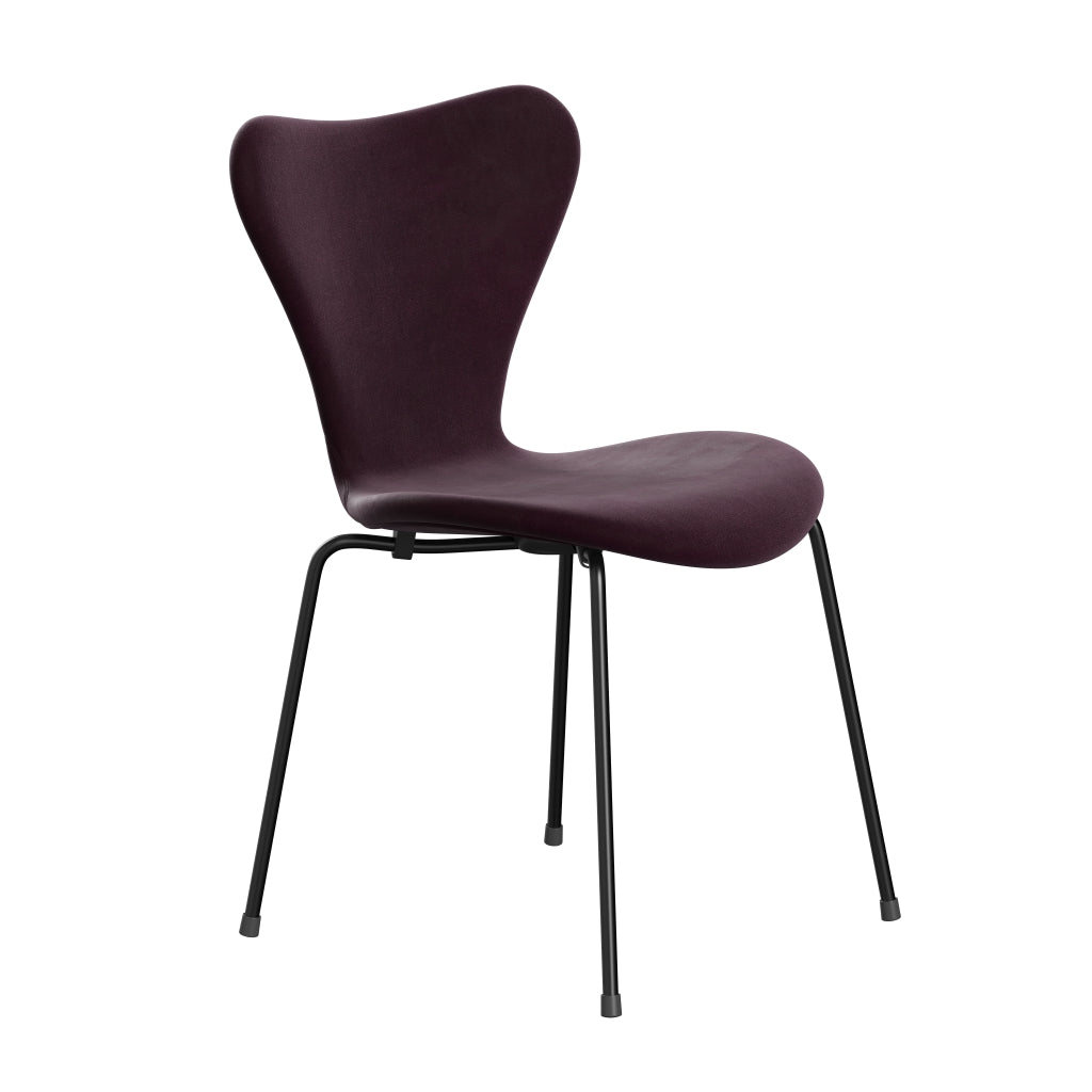 [product_category]-Fritz Hansen 3107 Chair Full Upholstery, Black/Belfast Velvet Dark Plum-Fritz Hansen-3107FU-BEL232-DRBL-FRI-2